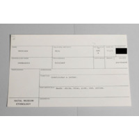 KZNM catalogue card (front view)