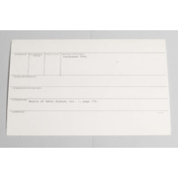 KZNM catalogue card (back view)