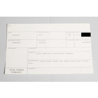 KZNM catalogue card (front view)